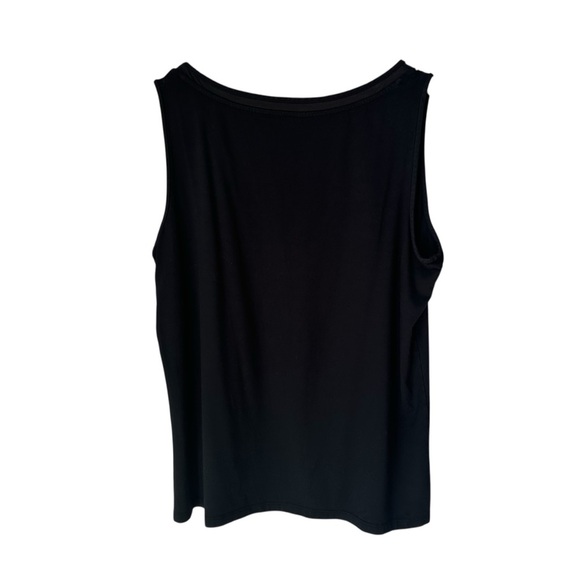 Talbots Black Relaxed Sleeveless Tank Top, Overstitched Neckline, 2X - Picture 5 of 6